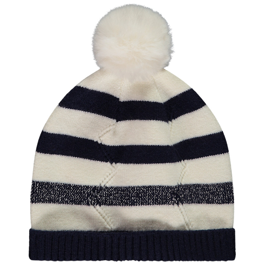 Πλεκτό σκουφάκι με pompon για κορίτσι 