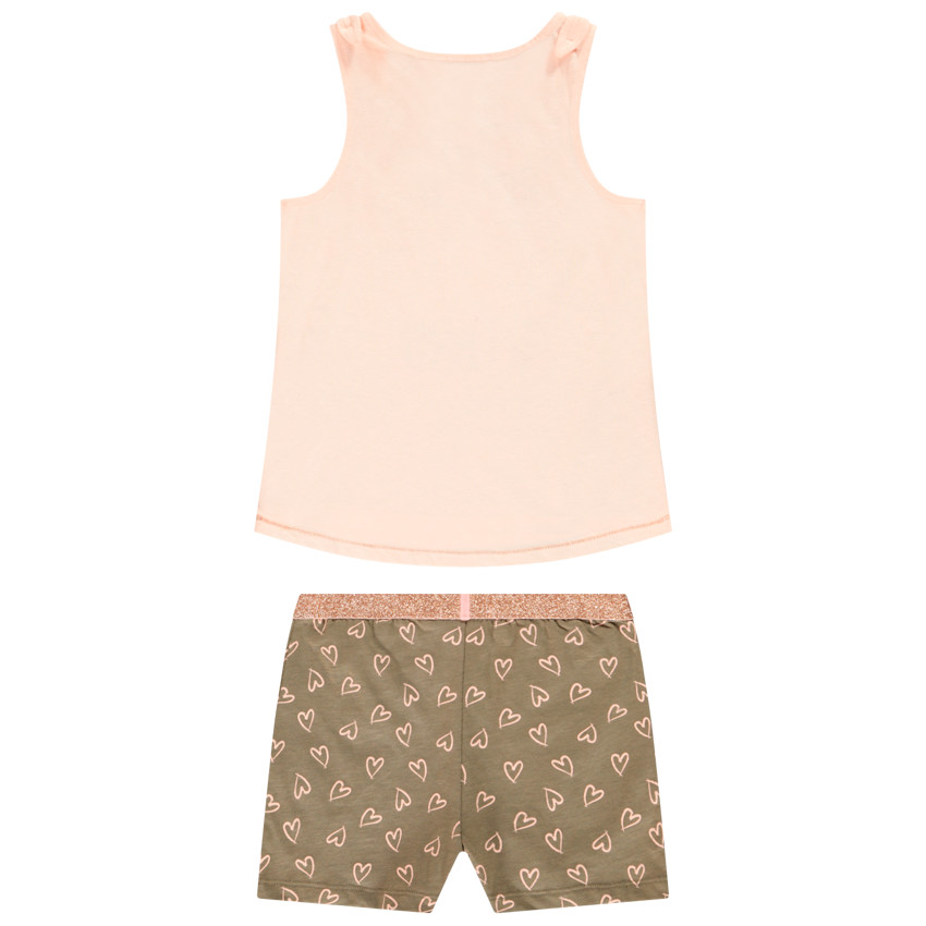 Σετ πλάζ Αμάνικο μπλουζάκι + Σορτς για κορίτσι 