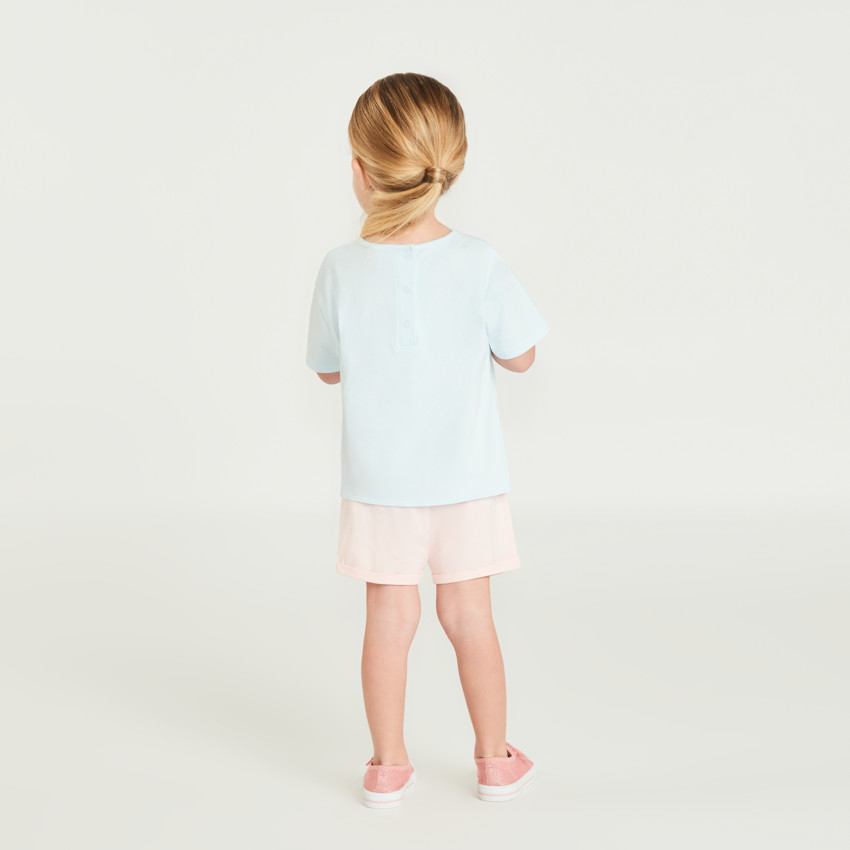 T-shirt κοριτσιού κοντό μανίκι με Stitch και Angel Disney 