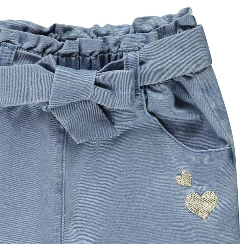 Παντελόνι υφασμάτινο με ζώνη που δένεται για bebe κορίτσι 