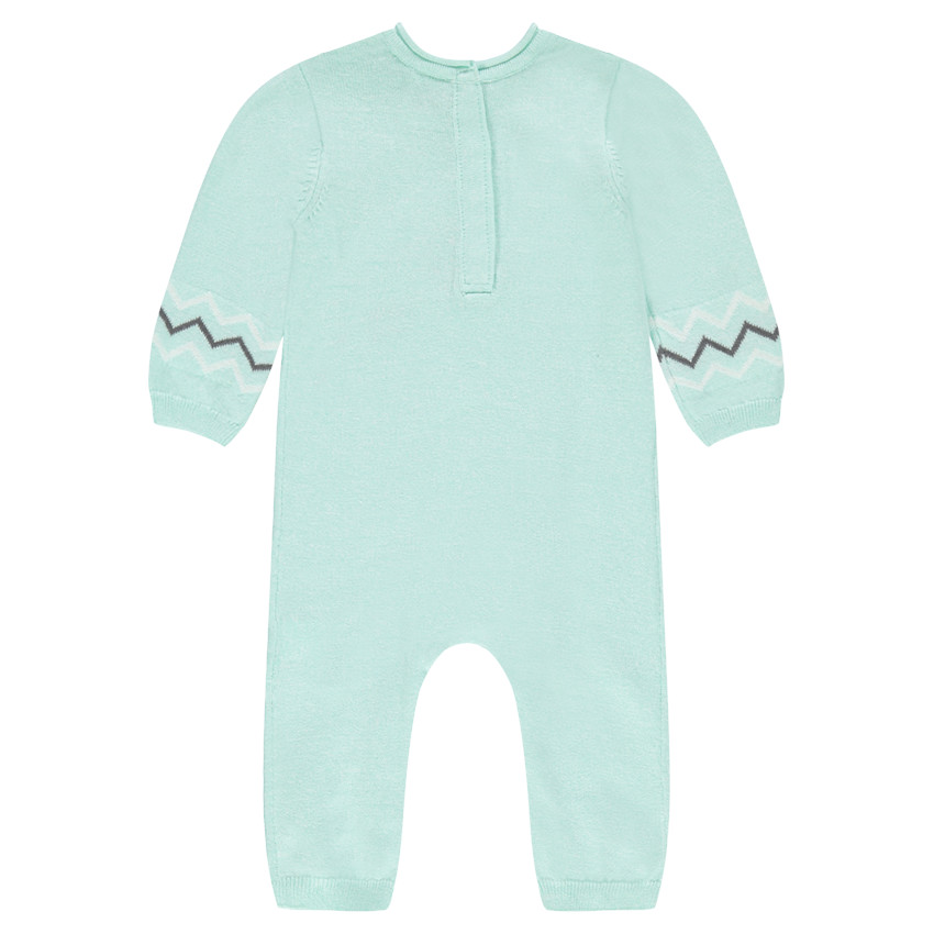 Πλεκτό κομπινεζόν με τύπωμα ©Smiley Baby σε ζακάρ 