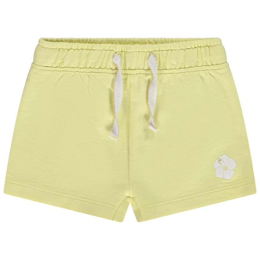 Σορτς μονόχρωμο σε molleton με sugar print fleur hawaiienne για bebe κορίτσι 