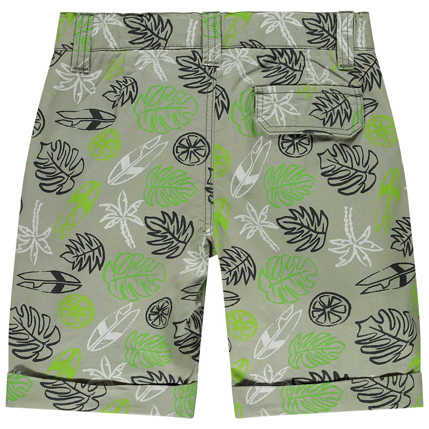 Bermuda court imprimé feuilles/palmiers pour garçon 