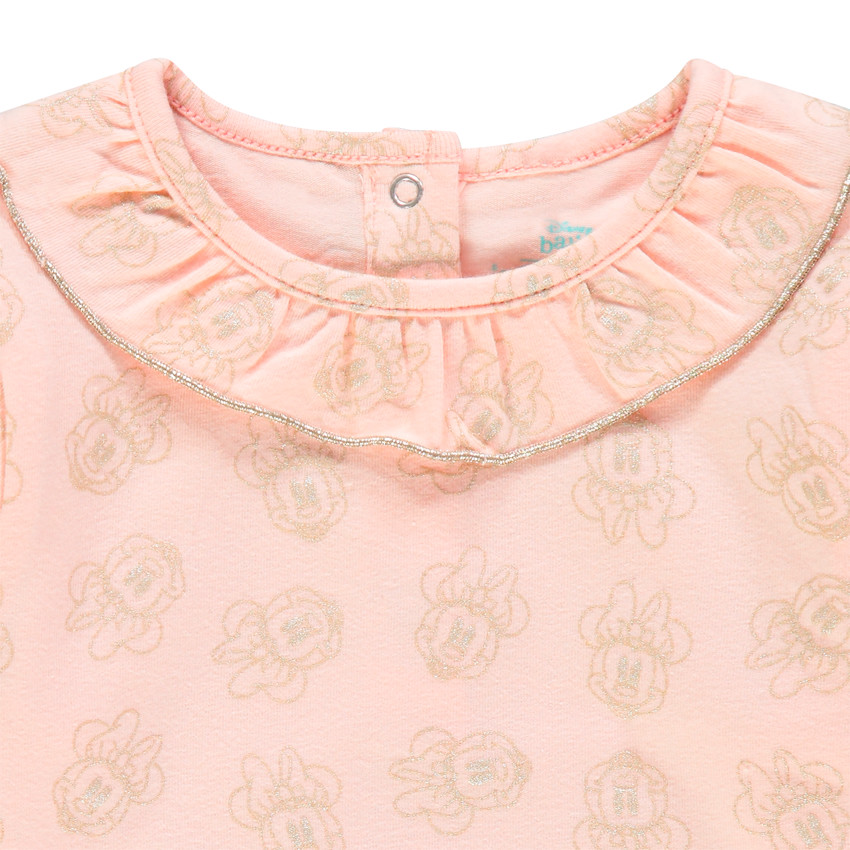T-shirt manches courtes à col volanté et  imprimé Minnie Disney 