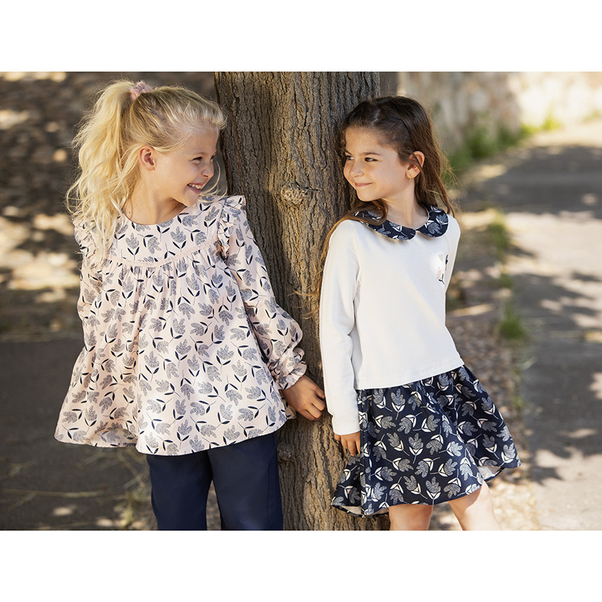 Τουνίκ μακρυμάνικη με σχέδιο λουλούδια για κορίτσι 