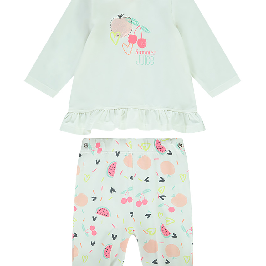 Pyjama 2 pièces t-shirt + pantalon pour bébé fille 