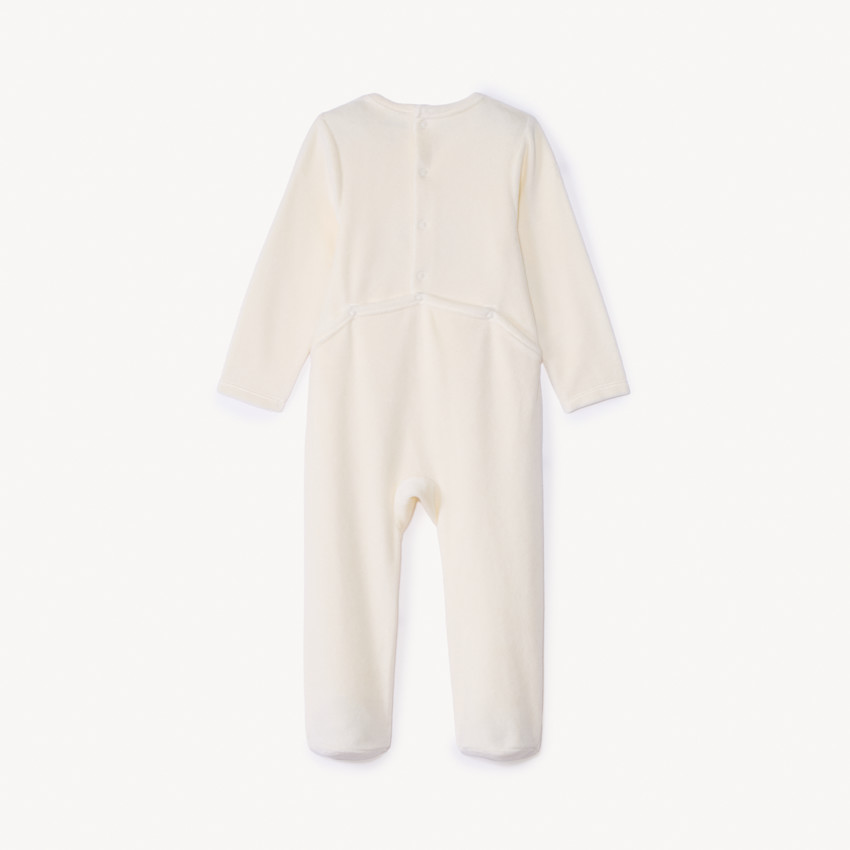 Πιτζάμα βελουτέ με κέντημα ζώου για μωρό αγόρι 