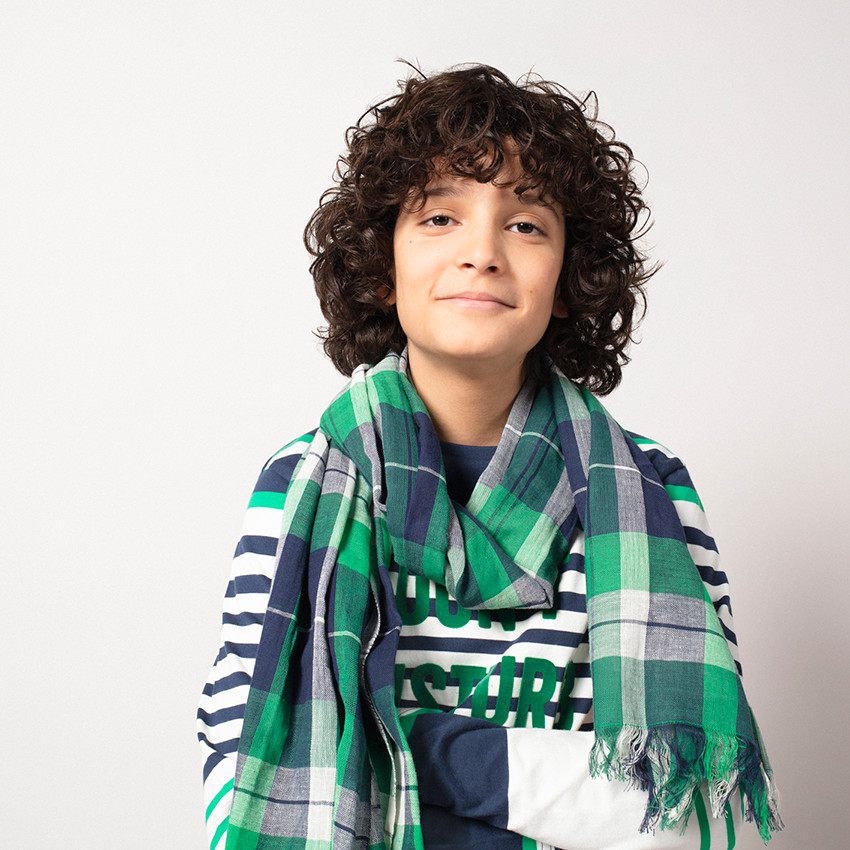 Καρό φουλάρι με κρόσσια 