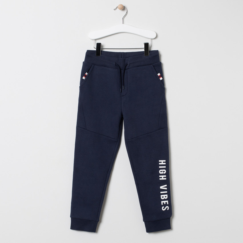 Jogging bicolore en molleton à chiffres printés 