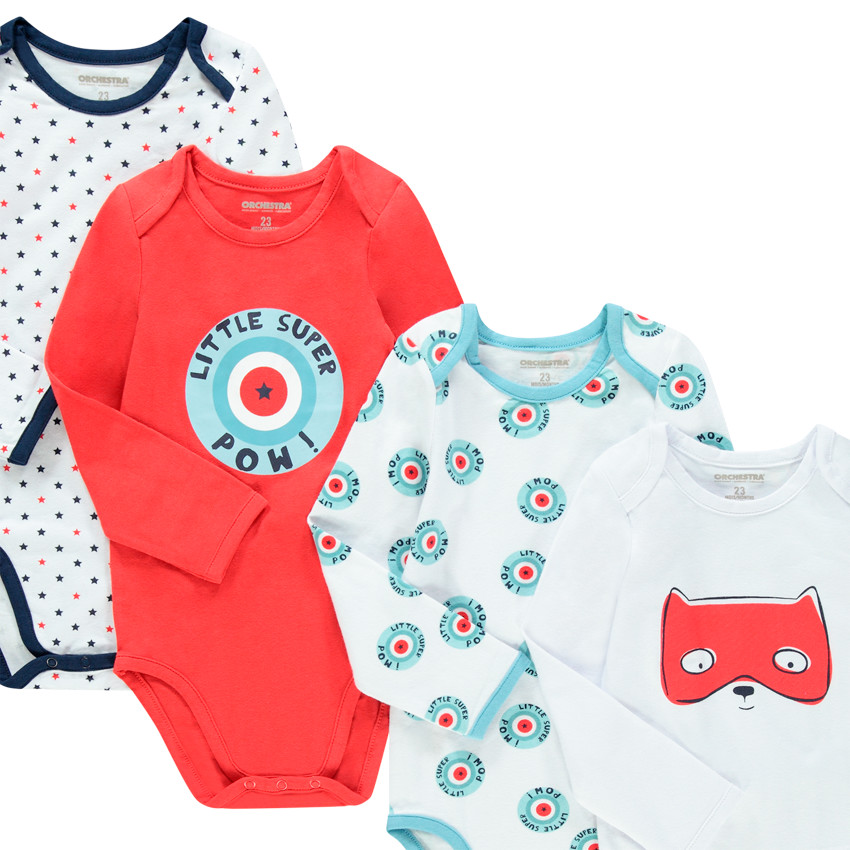 Lot de 7 bodies manches longues en coton bio print super héro  Additional Lot de 7 bodies manches longues en coton bio print super héro