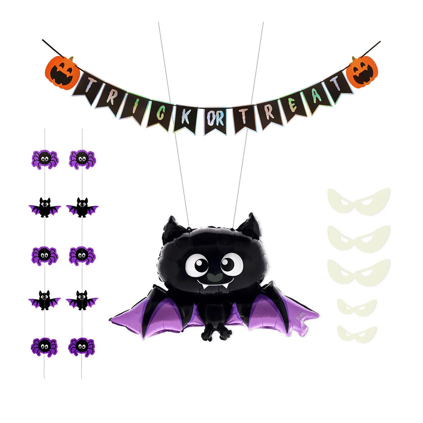 Set de décorations de porte 9 pièces Halloween 