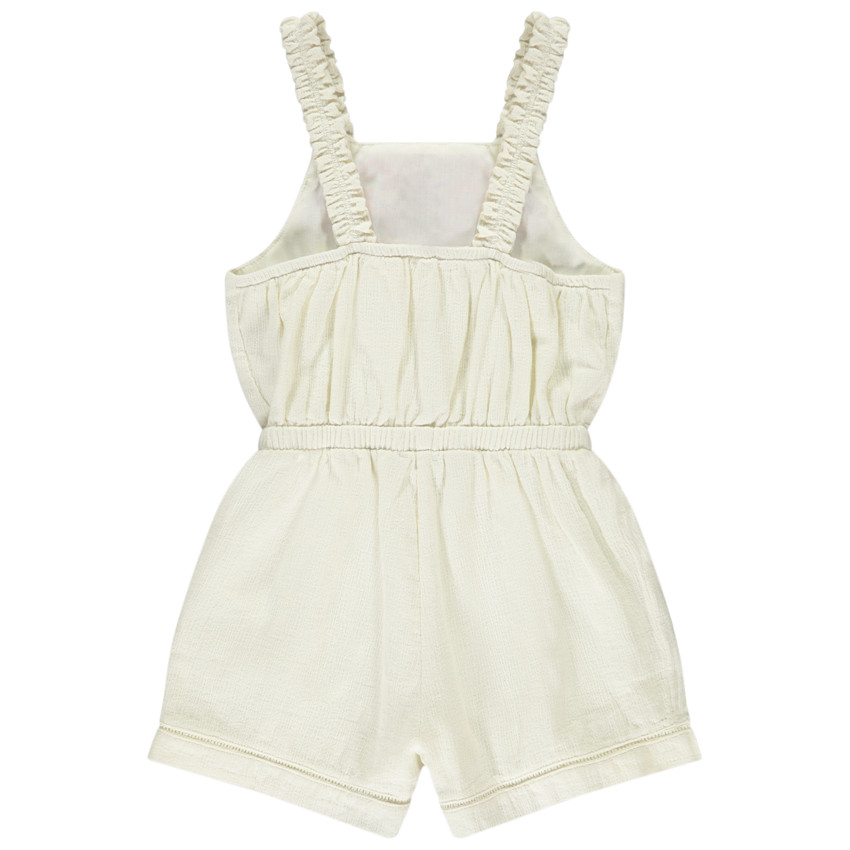 Σορτς με κεντήματα λουλουδιών και ελαστικές τιράντες για κορίτσι 