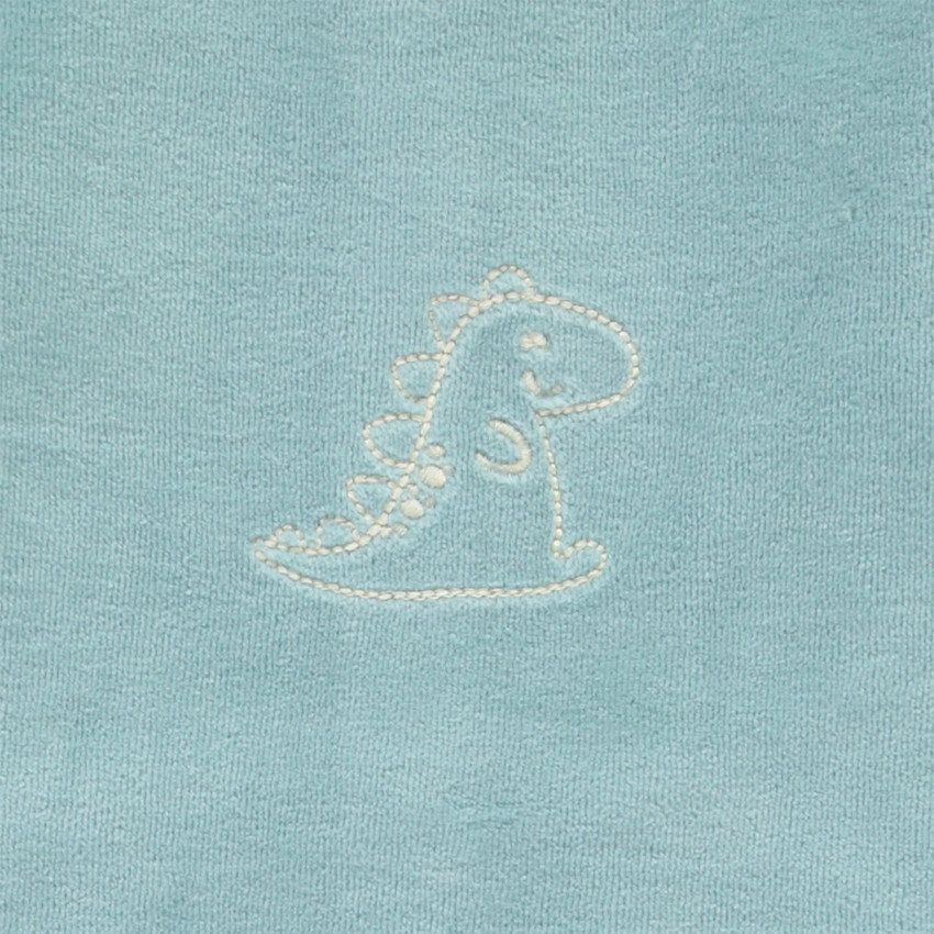 Πιτζάμα βελουτέ με κέντημα ζώου για μωρό αγόρι 