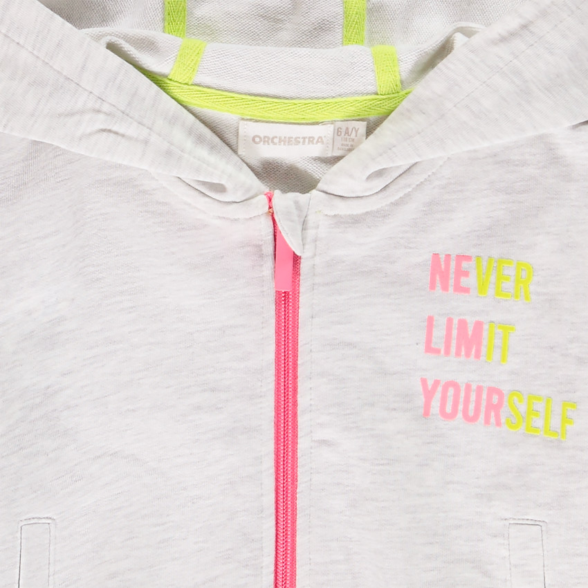 Ζακέτα molleton με κουκούλα για κορίτσι 