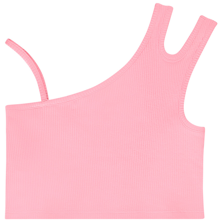 Débardeur asymétrique broderie cerise pour fille 