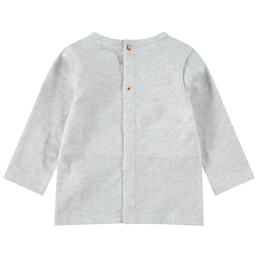 Τρίχρωμη μακρυμάνικη μπλούζα από ζέρσεϊ με τυπωμένες λεπτομέρειες 