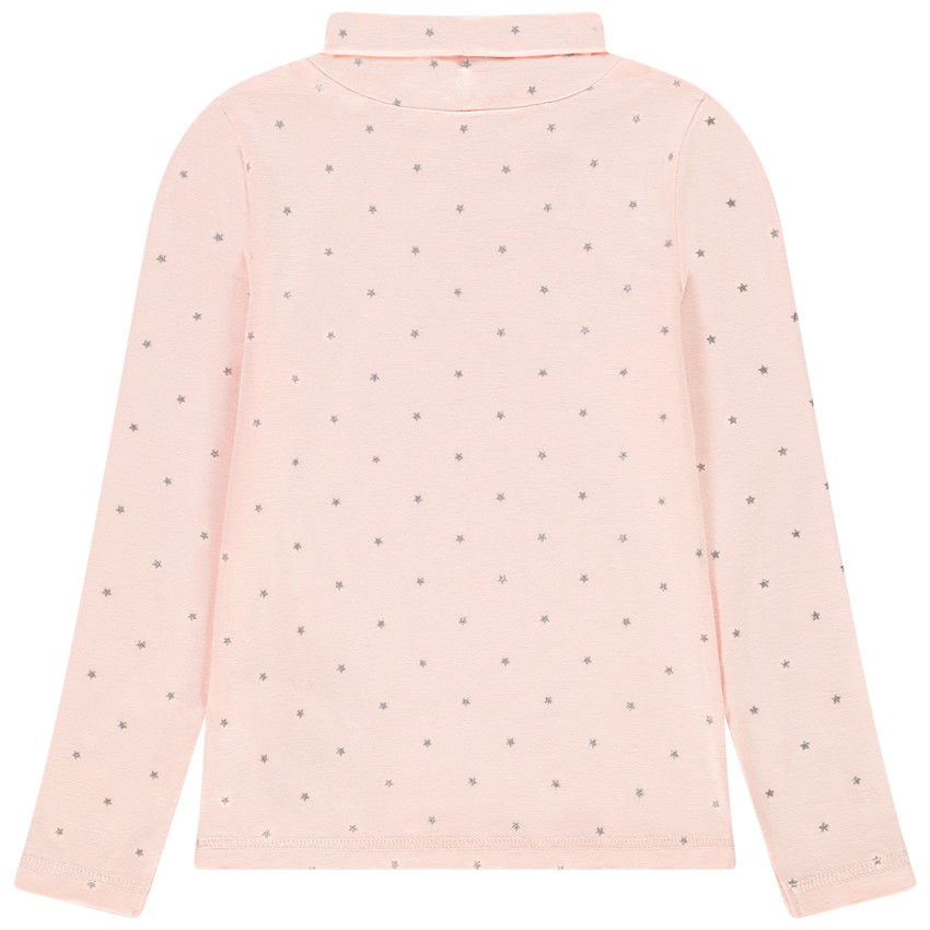 Μπλουζάκι ροζ με σχέδιο αστέρια για κορίτσι 