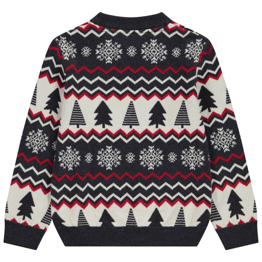 Πουλόβερ με φαντεζί σχέδιο Χριστουγέννων σε jacquard για αγόρι 