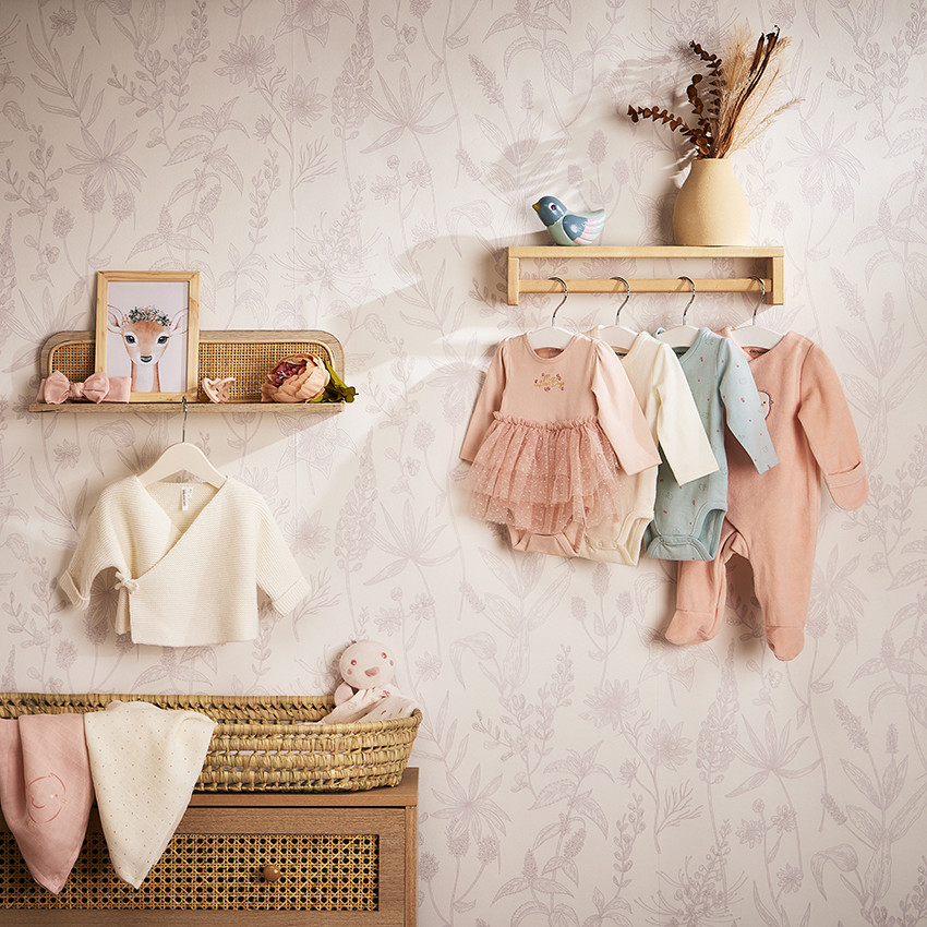 Σετ από 2 bodies σε jersey print πουλιά για bebe κορίτσι 