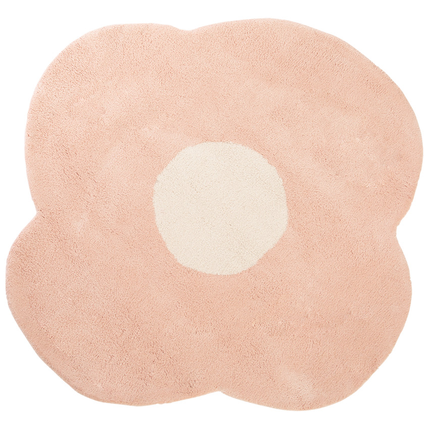 Χειροποίητο βαμβακερό χαλί σε σχήμα λουλουδιού 100x100 cm 