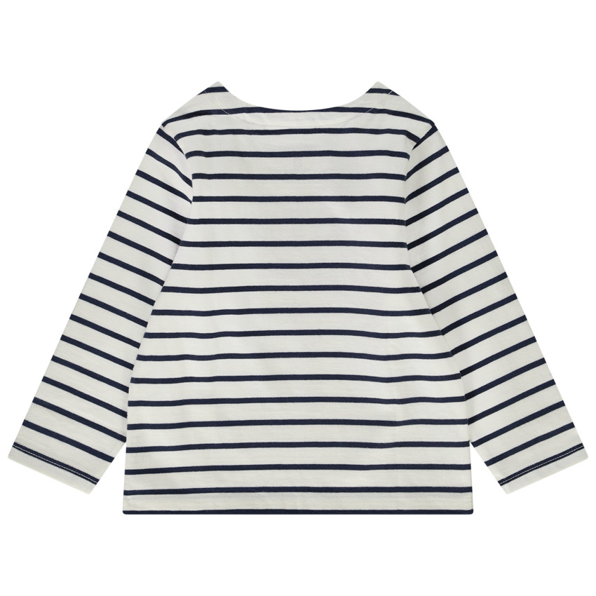 Τ-shirt μακρυμάνικο ριγέ με κεντημένο patch για μωρό αγόρι 