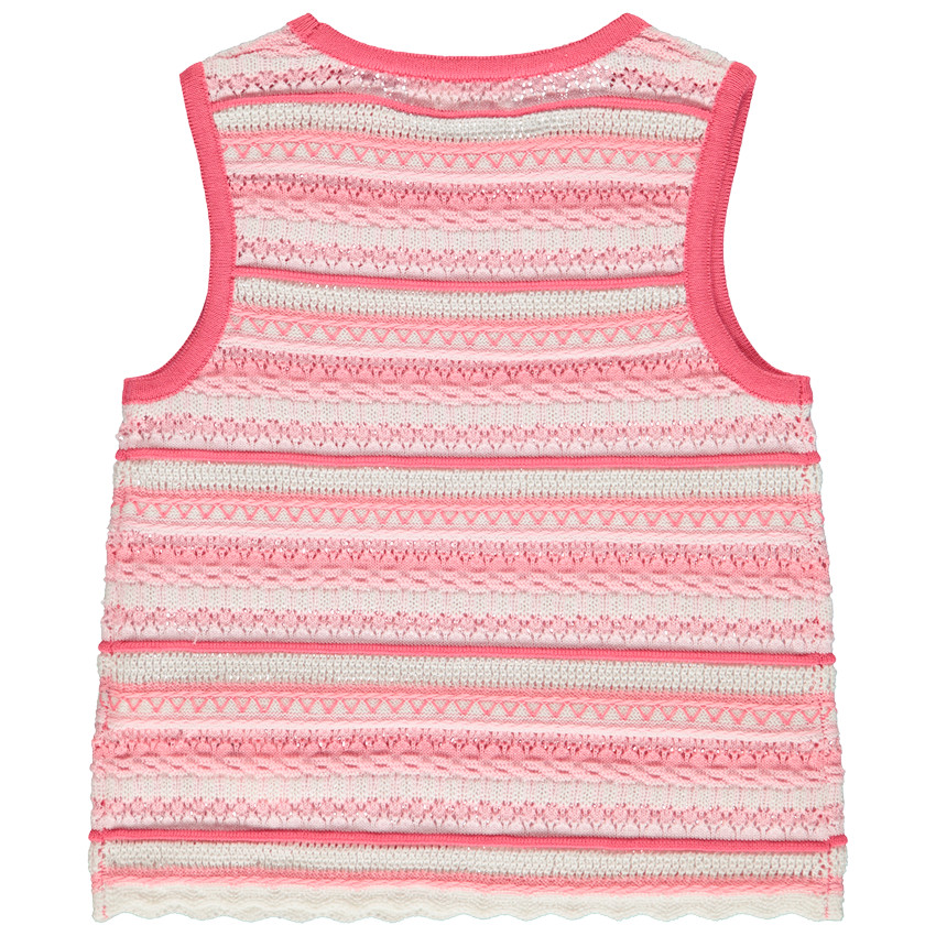 Μπλουζάκι αμάνικο σε πλεκτό crochet effet ajouré για κορίτσι 