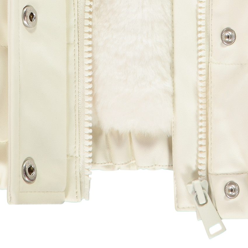 Γιλέκο χωρίς μανίκια από συνθετικό δέρμα με επένδυση από sherpa για κορίτσι 