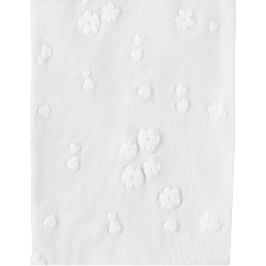 Καλσόν λεπτό μονόχρωμο με ανάγλυφα σχέδια λουλούδια/καρδιές για κορίτσι 