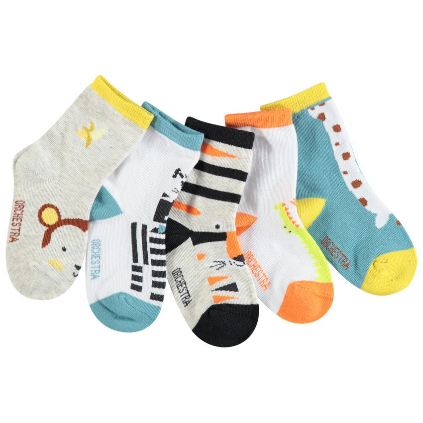 Σετ από 5 ζευγάρια κάλτσες ασορτί με σχέδια 