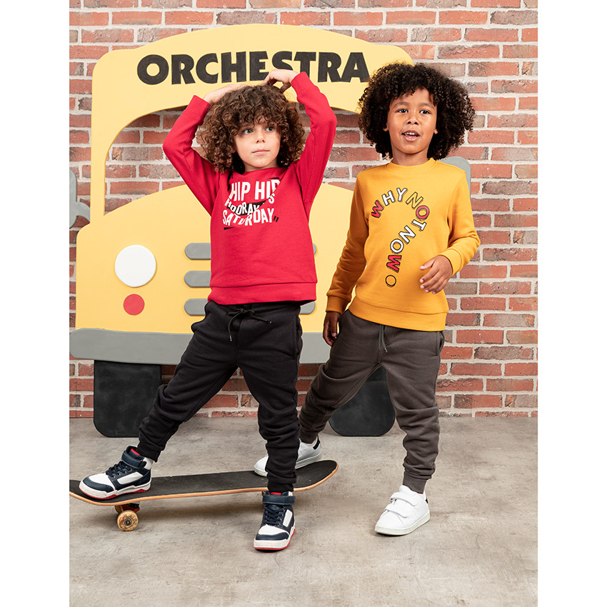 Σετ φόρμας  molleton δίχρωμο με τυπωμένο μήνυμα  