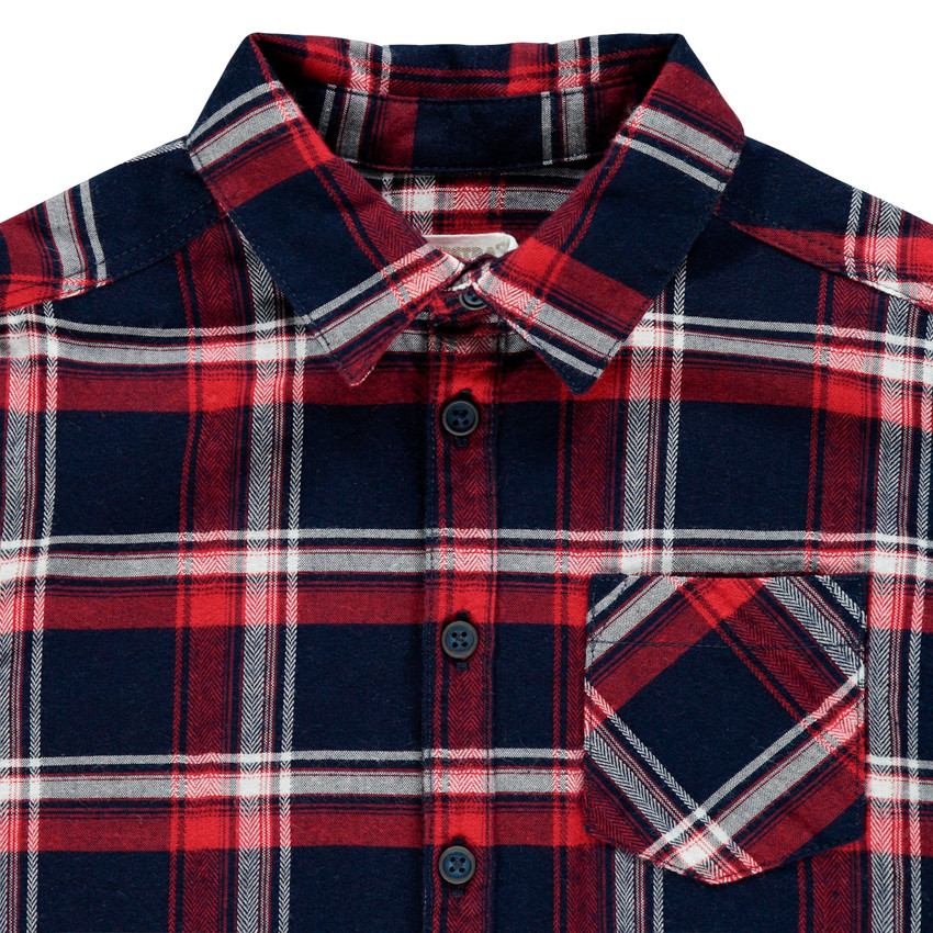 Πουκάμισο μακρυμάνικο καρό με τσέπη 