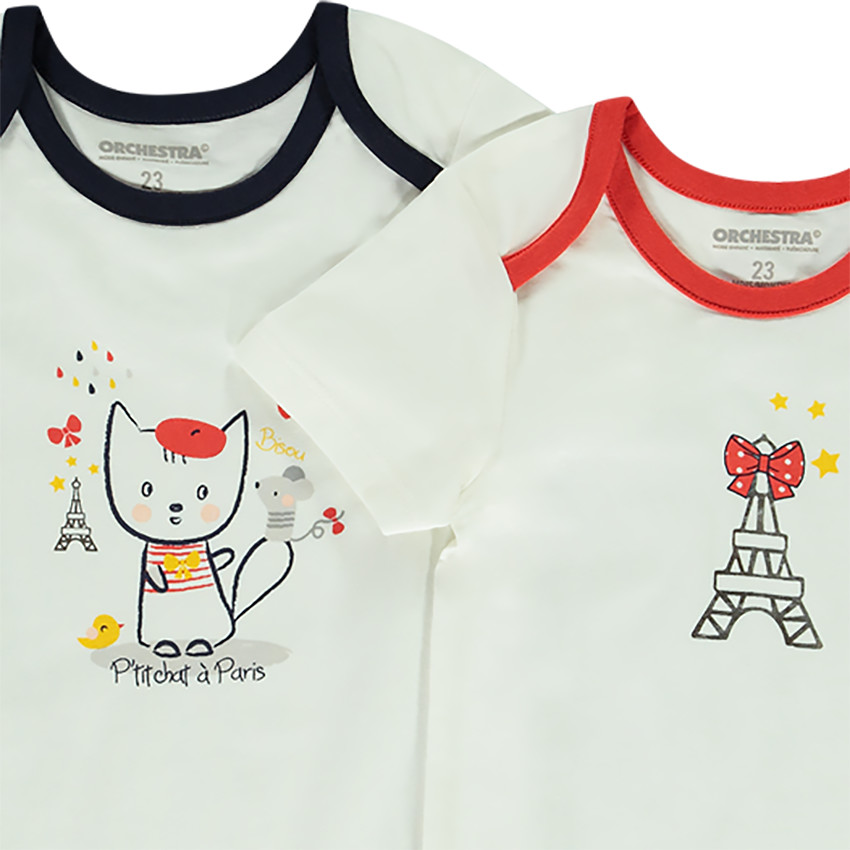 Lot de 7 bodies imprimé chats pour bébé fille  Additional Lot de 7 bodies imprimé chats pour bébé fille