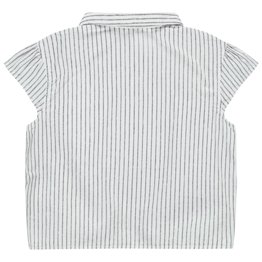 Κοντομάνικο πουκάμισο με ρίγες και απλικέ μοτίβα Μίκυ και Μίνι της Disney 