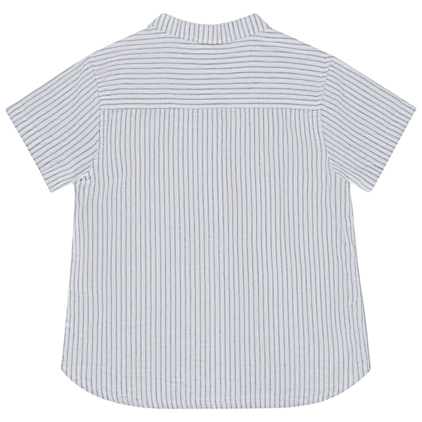 Πουκάμισο κοντομάνικο με ρίγες και γιακά mao για bebe αγόρι 