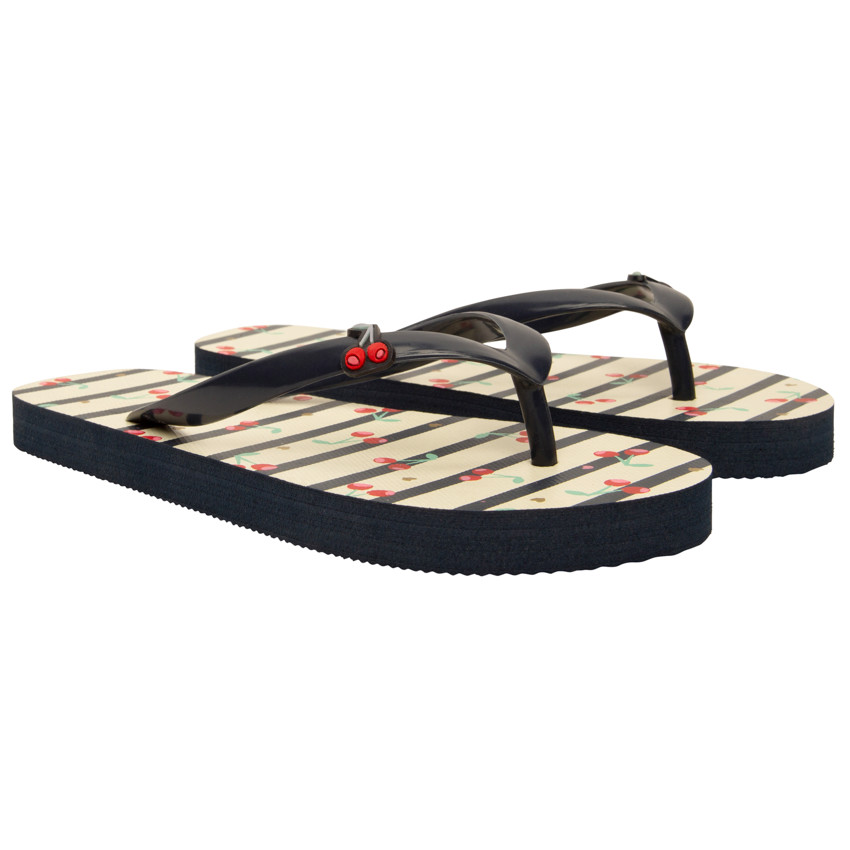 Σαγιονάρες ριγέ με print και badge κεράσια για κορίτσι με λουράκι ανάλογα με την ηλικία 