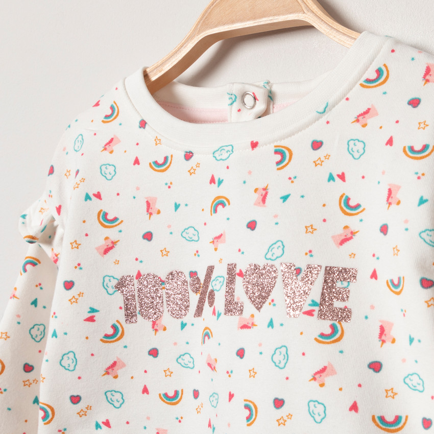 Jogging avec sweat motifs fantaisies 