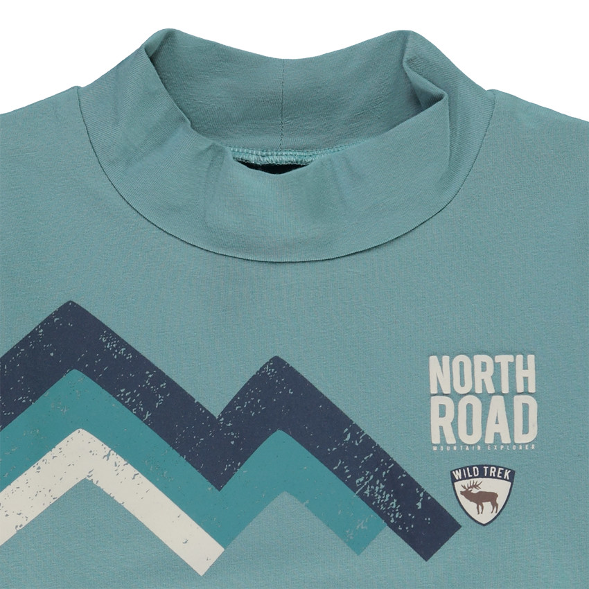 Sous-pull col cheminée en jersey print montagne pour garçon Main Sous-pull col cheminée en jersey print montagne pour garçon