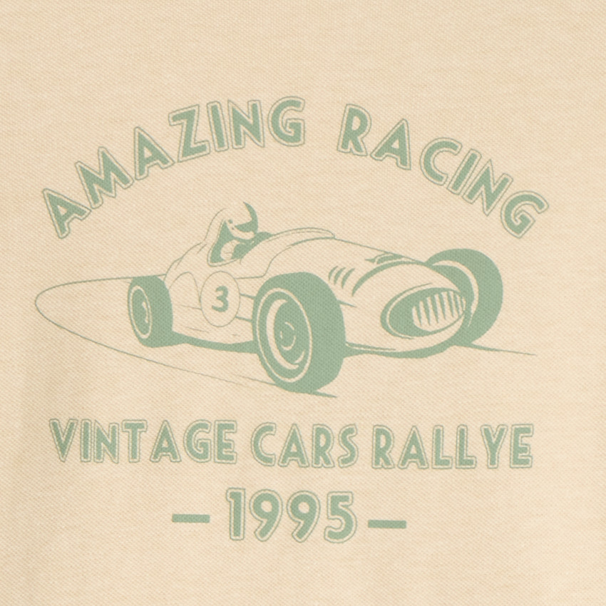 T-shirt à manches longues avec imprimé automobile pour garçon 