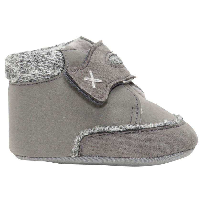 Μαλακά μποτάκια με αυτοκόλλητο velcro με συνθετική γούνα 