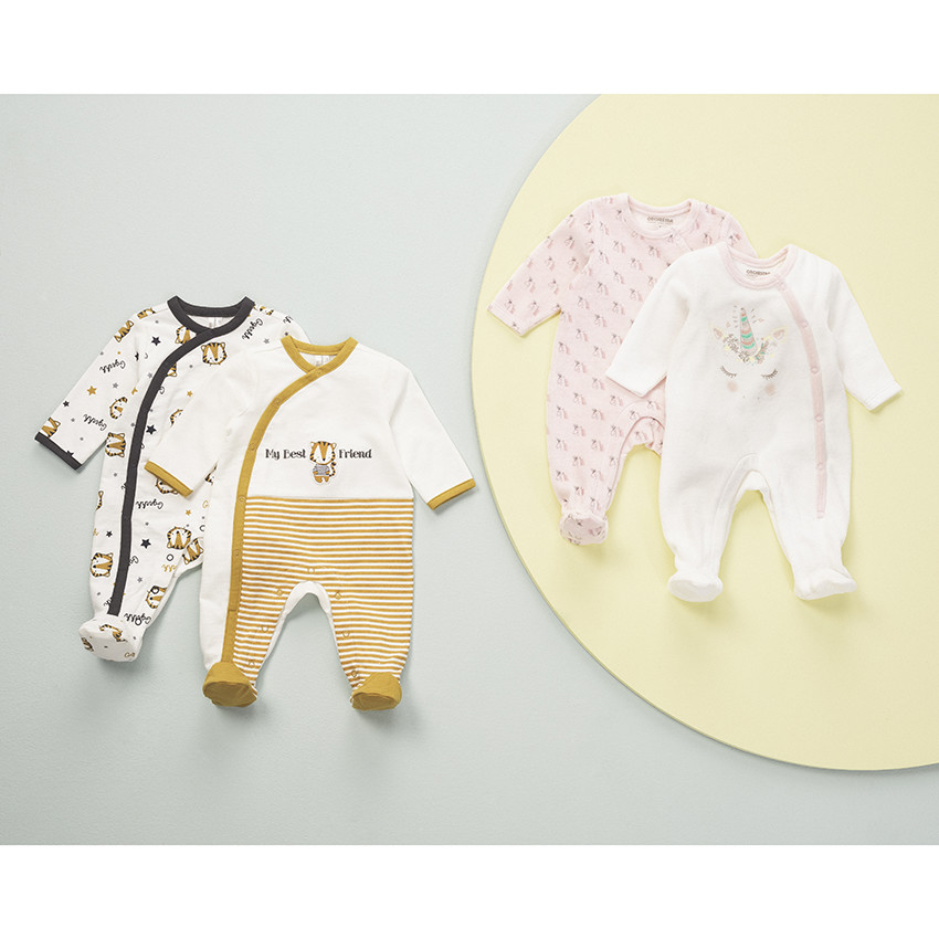 Σετ 2 βελουτέ φορμάκια ύπνου, μονόχρωμο / εμπριμέ με μοτίβο μονόκερους 