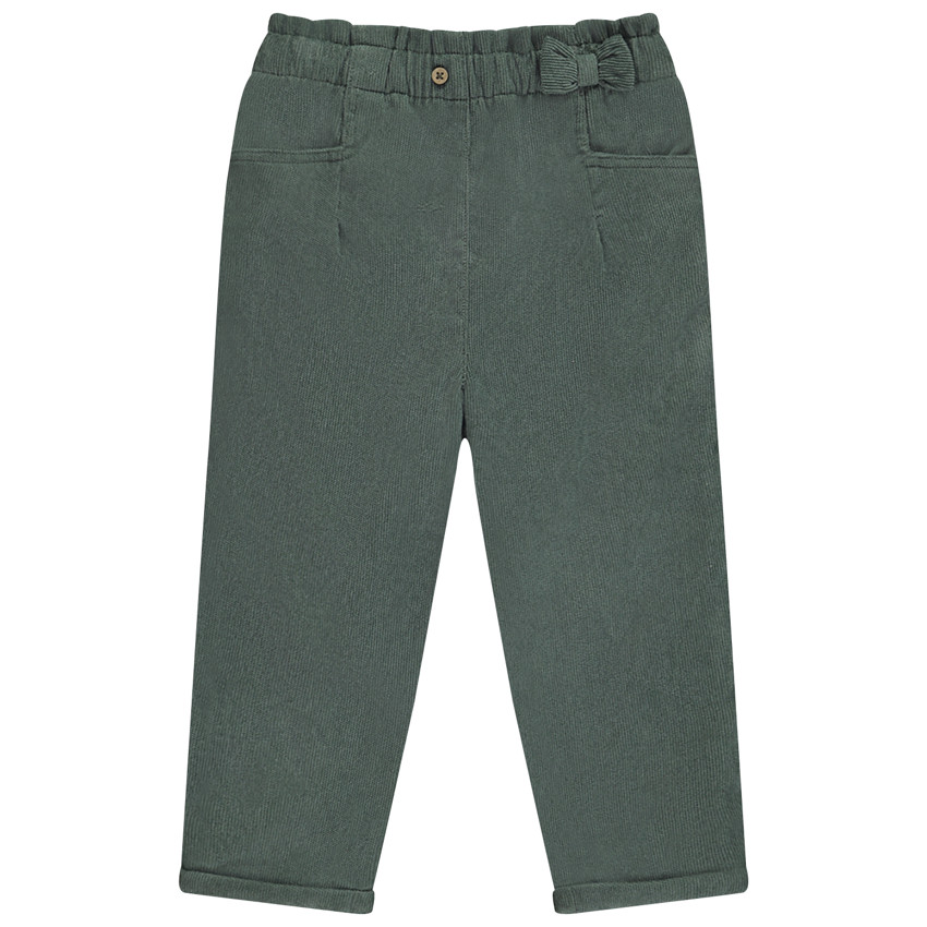 Παντελόνι βελουτέ με φόδρα και φιόγκο για μωρό κορίτσι 