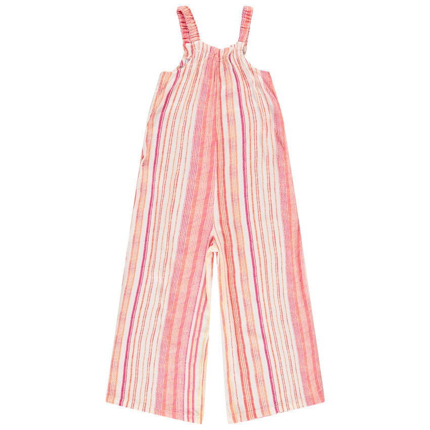 Combi μακρύ από voile με ρίγες για κορίτσι 