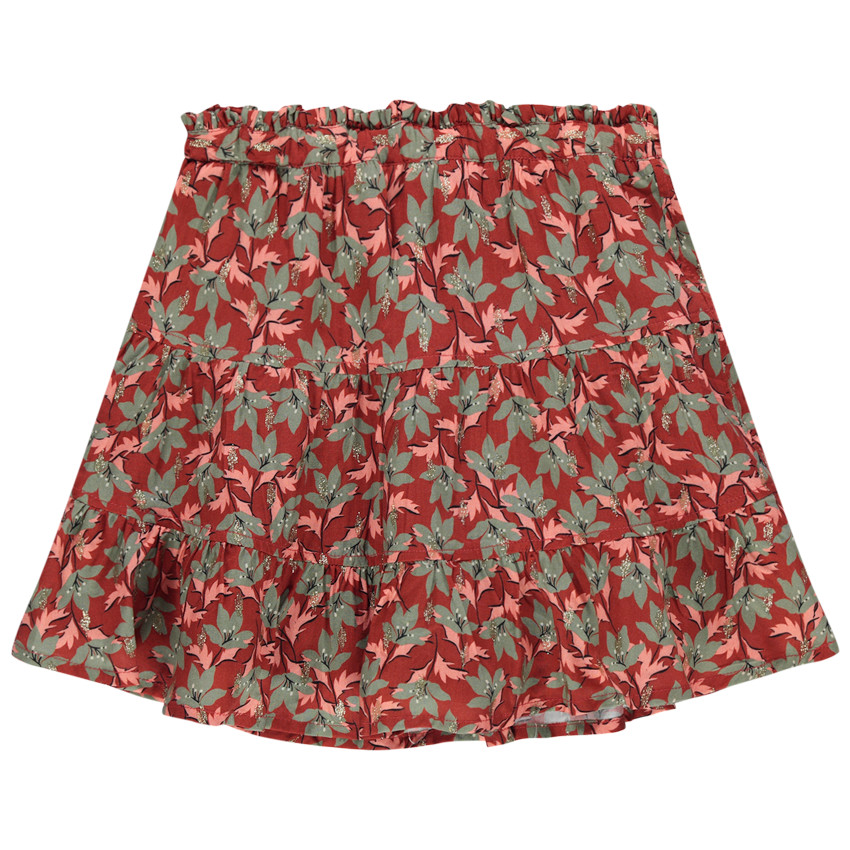 Jupe volantée imprimée all-over 