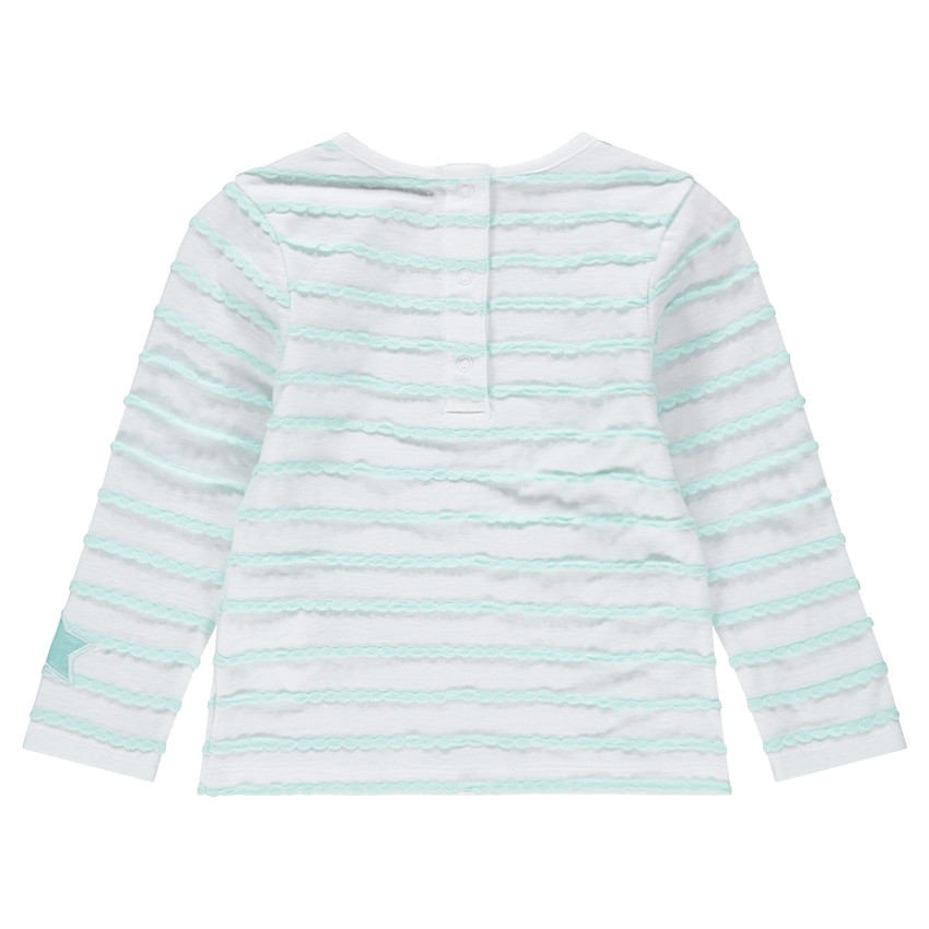 Μακρυμάνικη μπλούζα με ανάγλυφες ρίγες και μπάλωμα με αστεράκι 