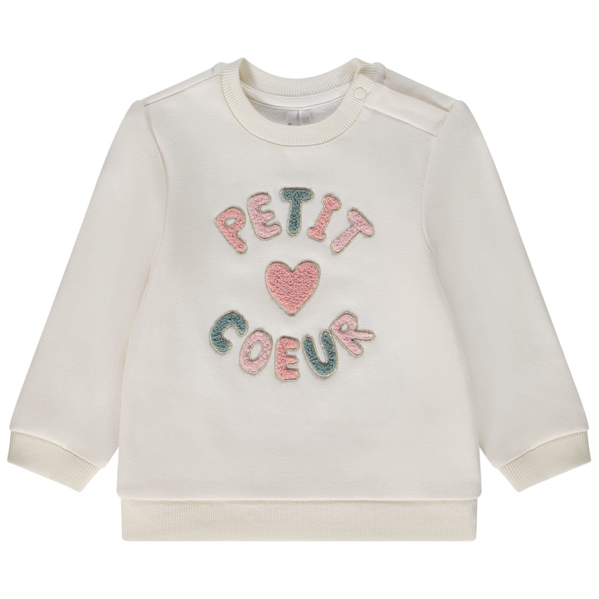 Φούτερ molleton με patchs bouclettes για bebe κορίτσι 