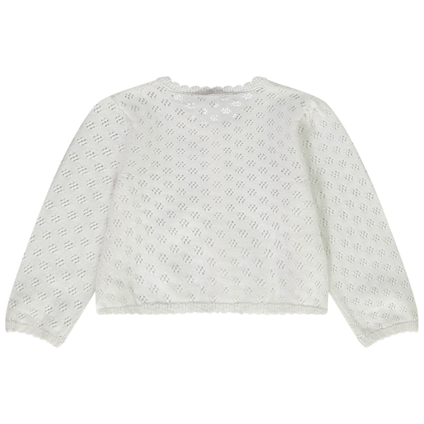 Γιλέκο πλεκτό σε πλέξη pointelle για bebe κορίτσι 