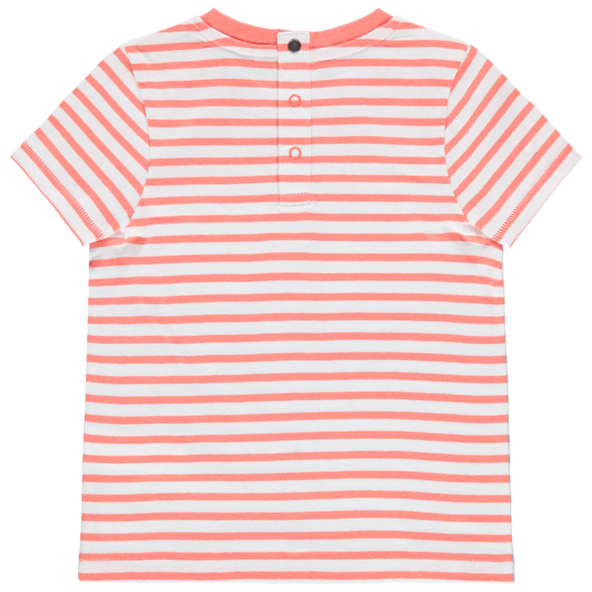 Μπλουζάκι κοντομάνικο από οργανικό βαμβάκι ριγέ και με τύπωμα   Additional Μπλουζάκι κοντομάνικο από οργανικό βαμβάκι ριγέ και με τύπωμα