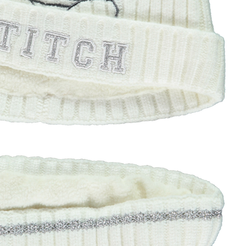 Σετ σκουφάκι με πομ-πομ + Snood από πλεκτό Stitch Disney για κορίτσι 