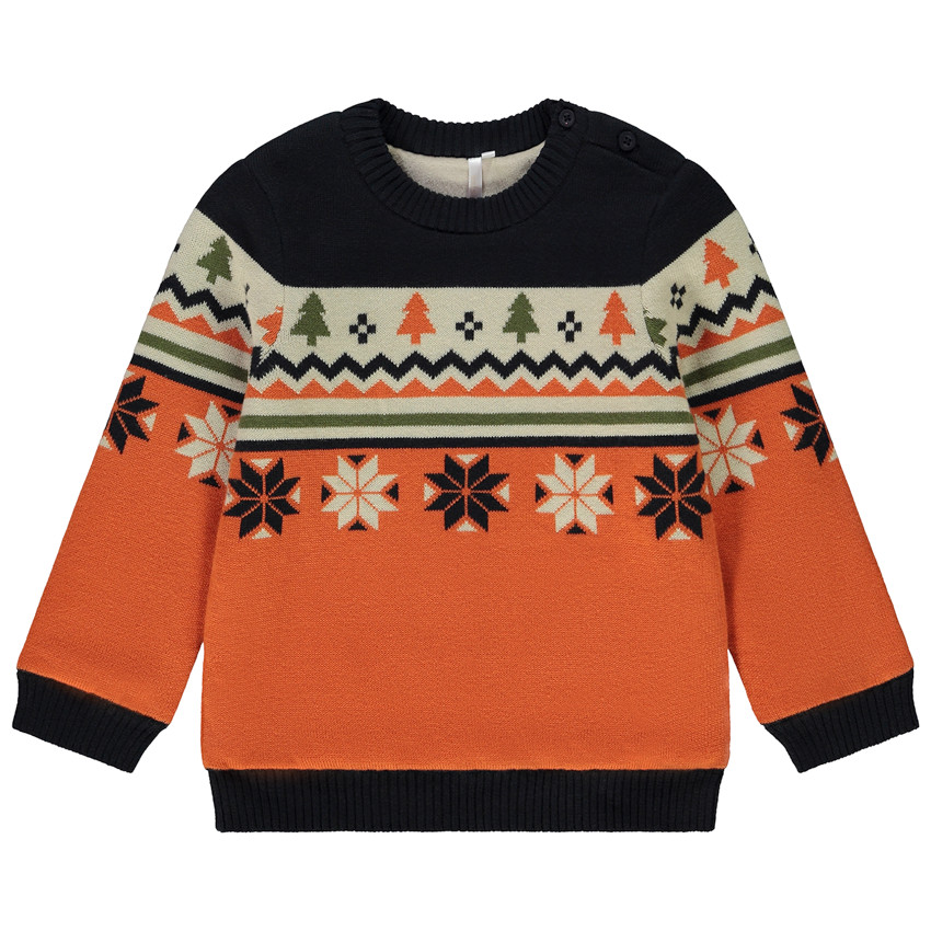 Πουλόβερ πλεκτό print φαντεζί για bebe αγόρι 