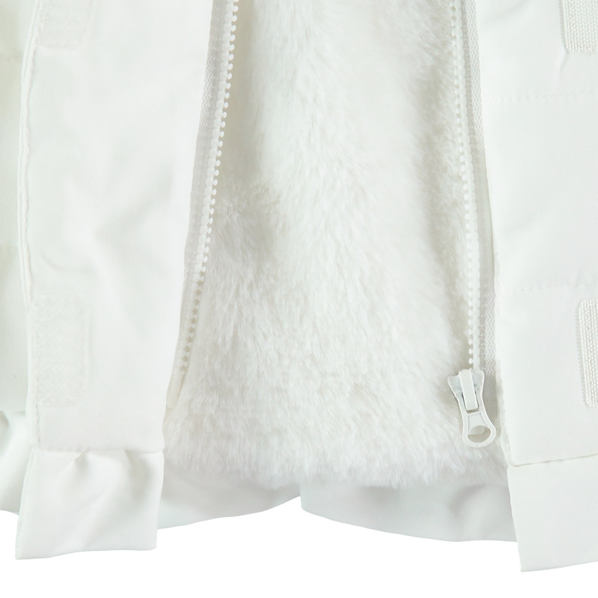 Parka matelassée à capuche doublée sherpa à coeurs brodés 